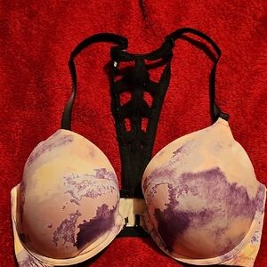 PINK Victoria's Secret Abstract Purple, Pink and Black Bra